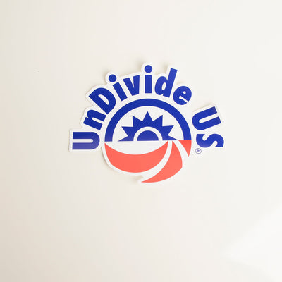 UnDivide US® Static Window Clinger - This patriotic static window clinger is red, white and blue, and it will show you support social justice and an undivided America.