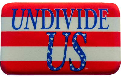 UnDivide US® Button - This patriotic red, white, and blue button with stripes and stars helps support an undivided America.