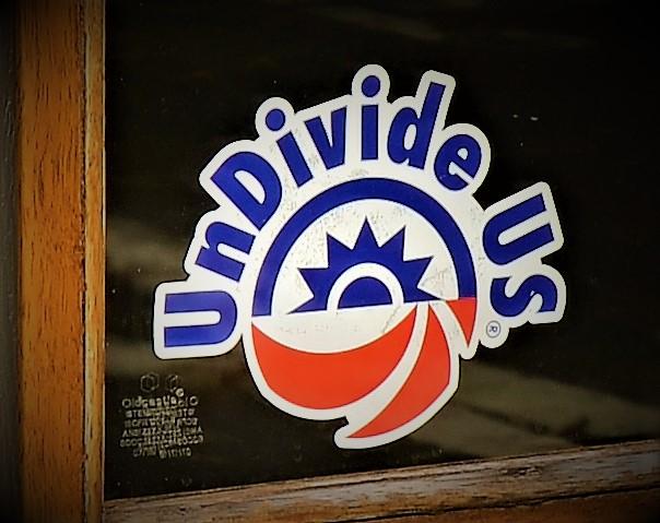 UnDivide US® Static Window Clinger - This patriotic window clinger is the perfect way to show everyone you believe in an undivided America, human rights, social justice, and civil rights.